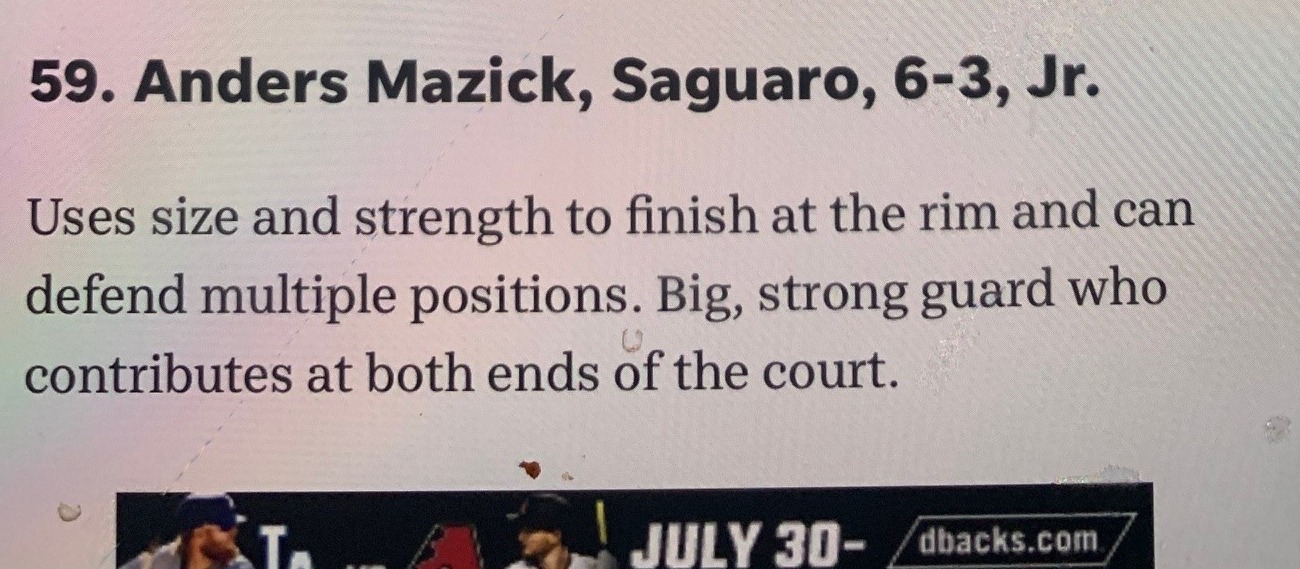 Check out the photos and videos of the men's basketball recruiting profile Anders Mazick